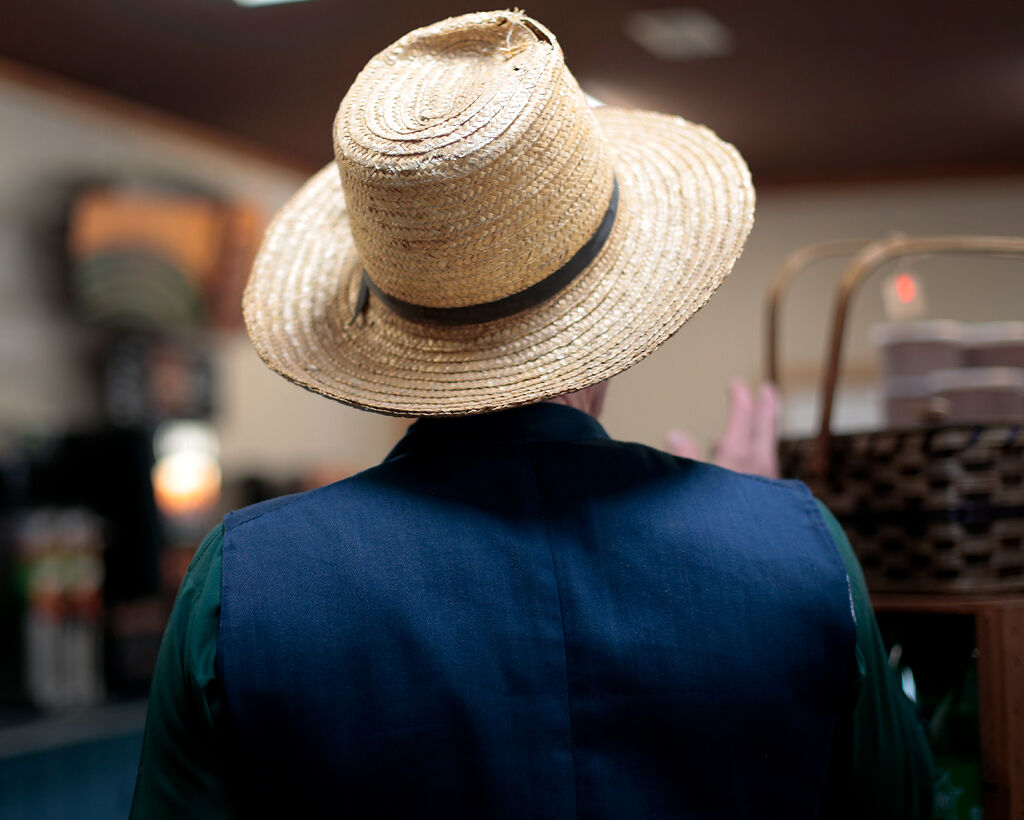 Joe Gingrich is an Amish man who helps maintain the “English” owned Amish Trading Post.
